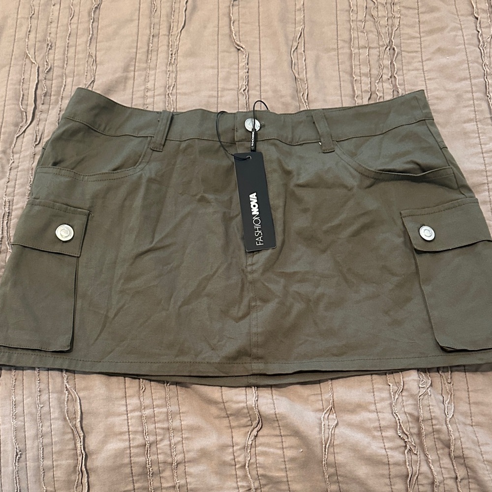 Fashion Nova Olive Mini Skirt
